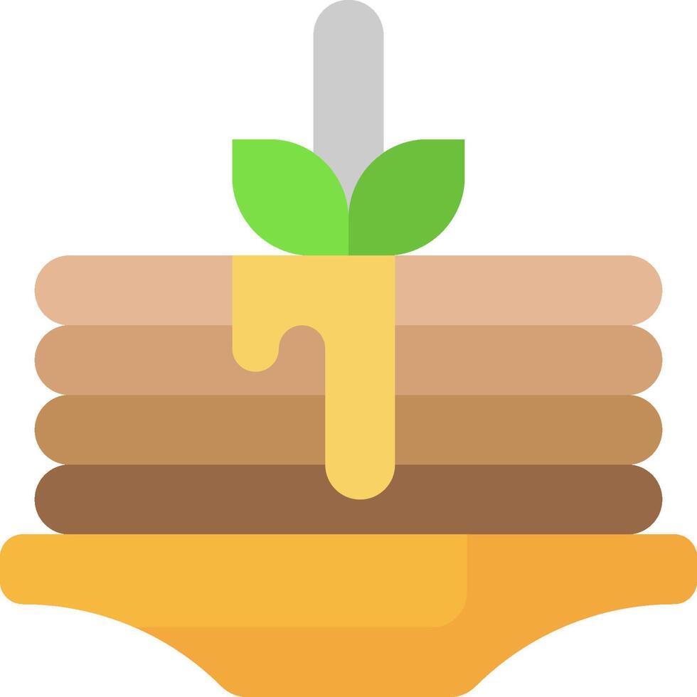 A stack of pancakes with a fork and spoon vector