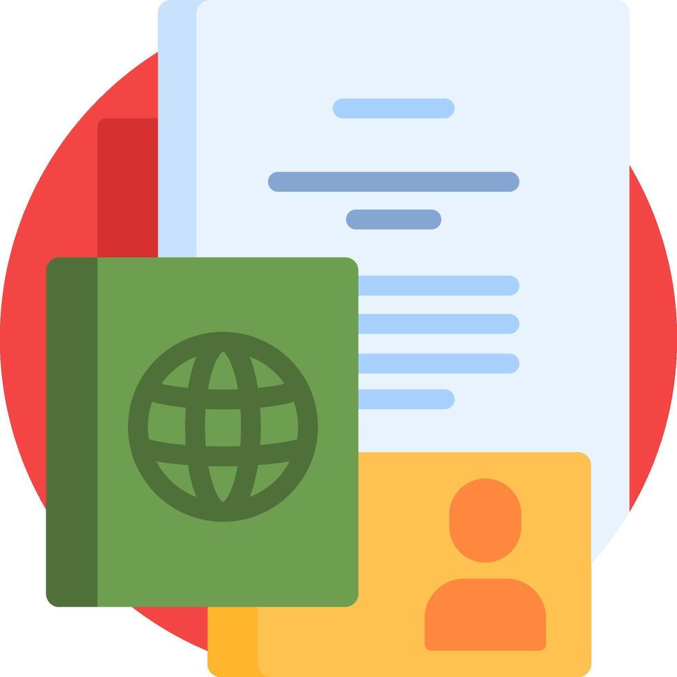 A passport, visa, and a document vector