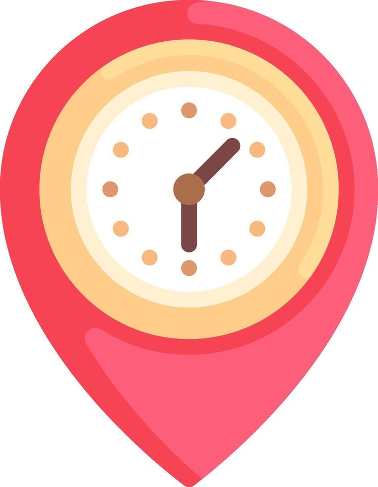 A map pin with a clock icon vector