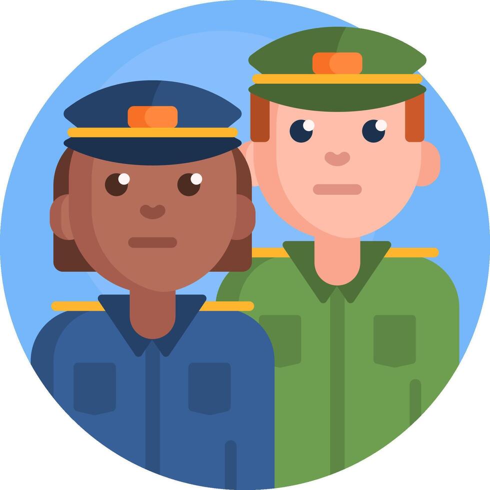 Two people in uniform standing next to each other vector