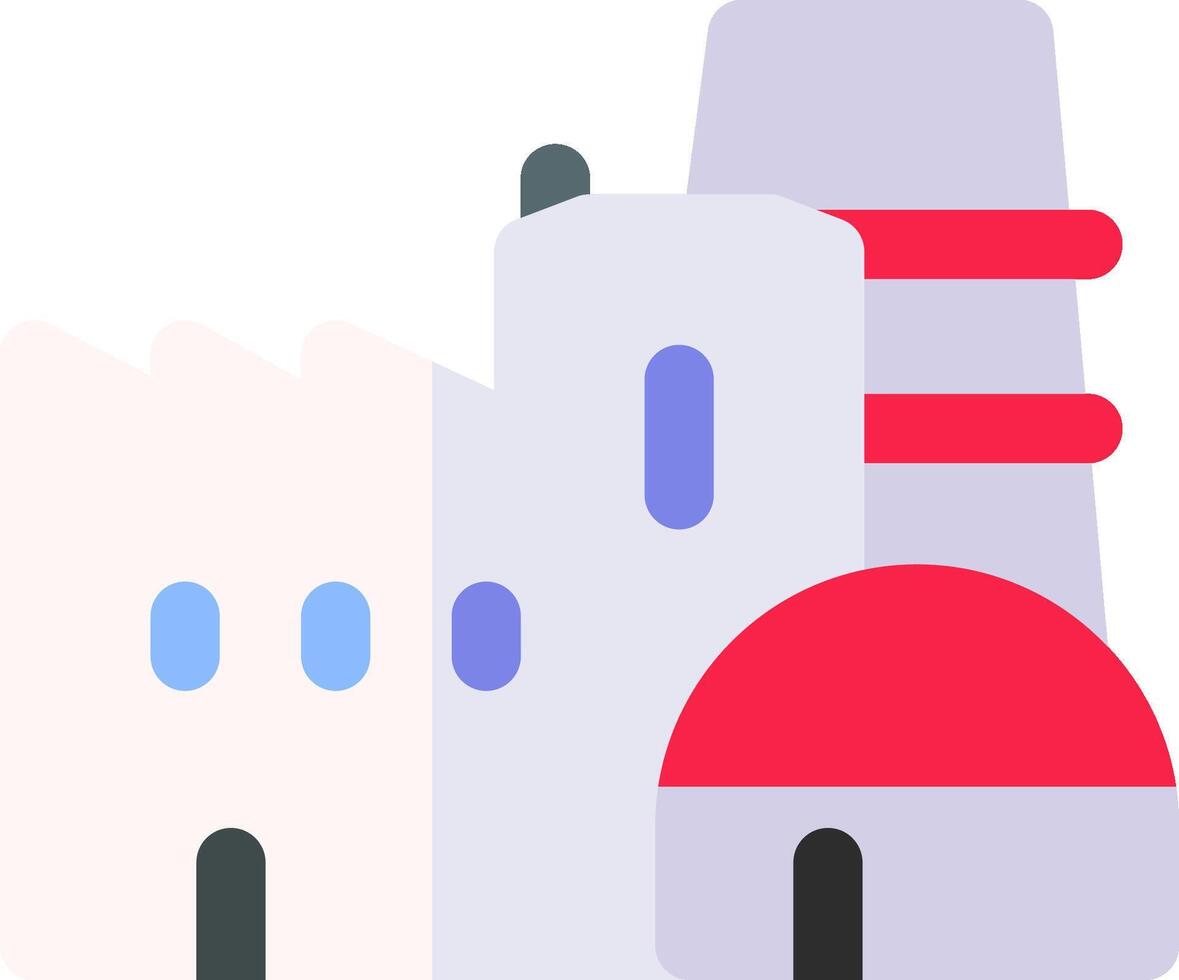 A cartoon of a factory building with a red roof vector