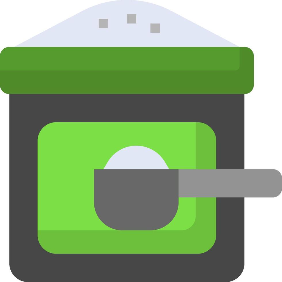 A green and black container with a spoon vector