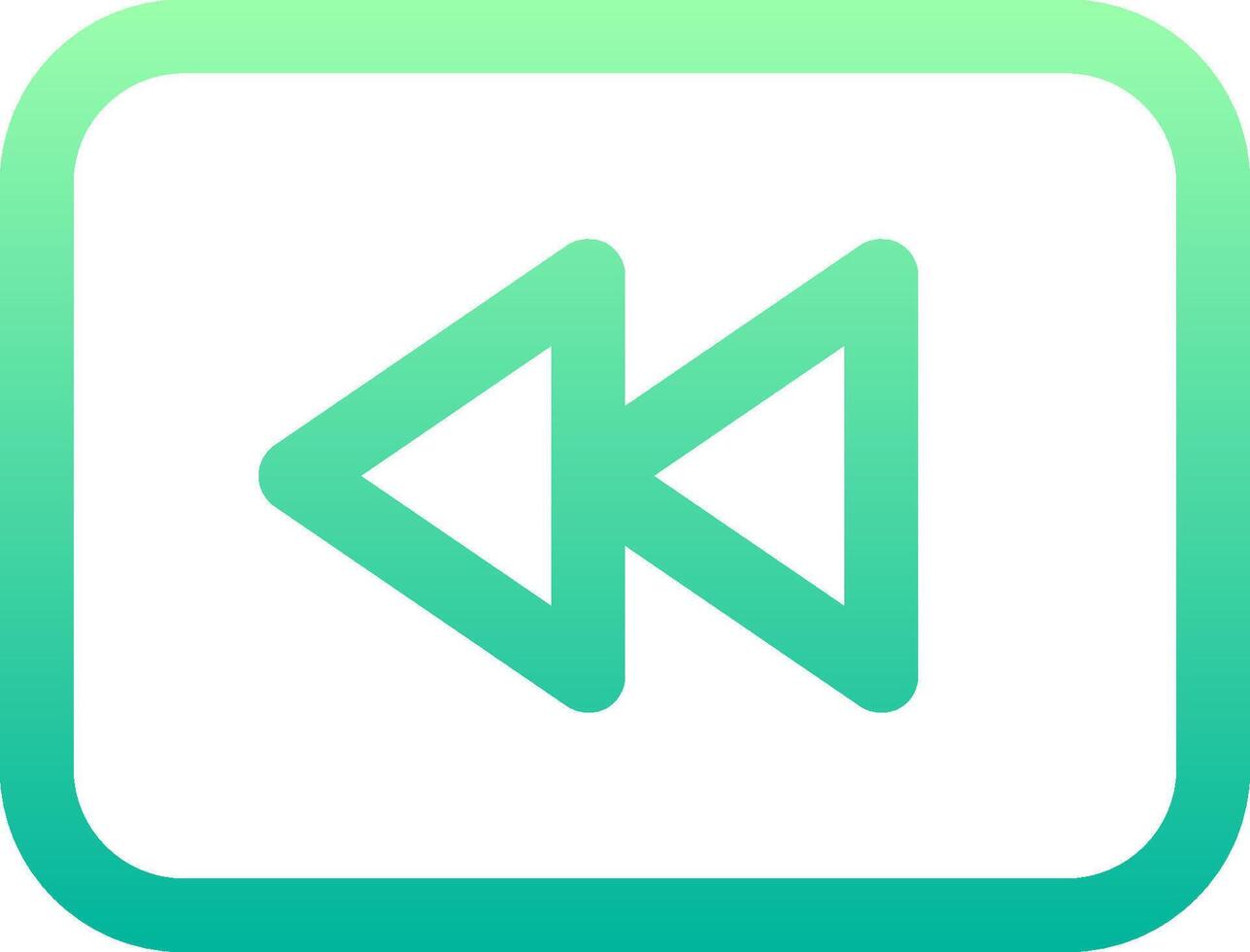 A green and blue icon with a arrow pointing to the left vector