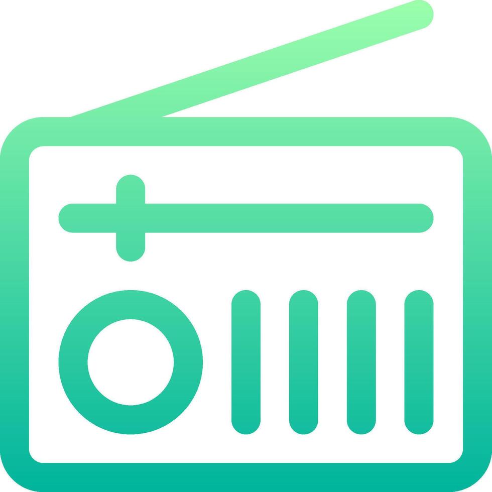 A green and white radio icon vector