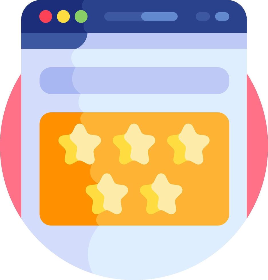 A five star rating icon on a website vector