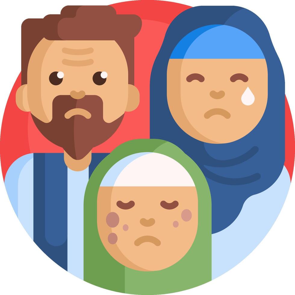 A cartoon of a family with a man and woman crying vector
