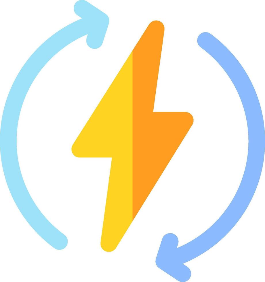 A lightning bolt with a blue and yellow arrow vector
