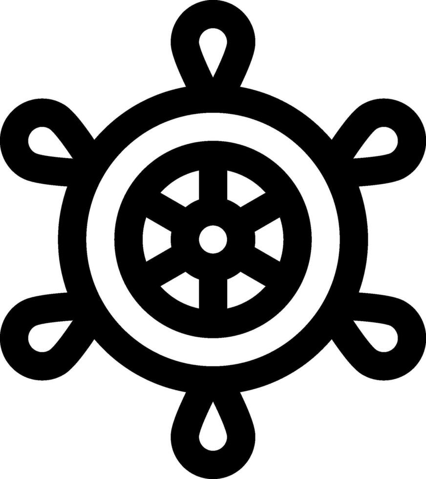 A black and white image of a ship wheel vector
