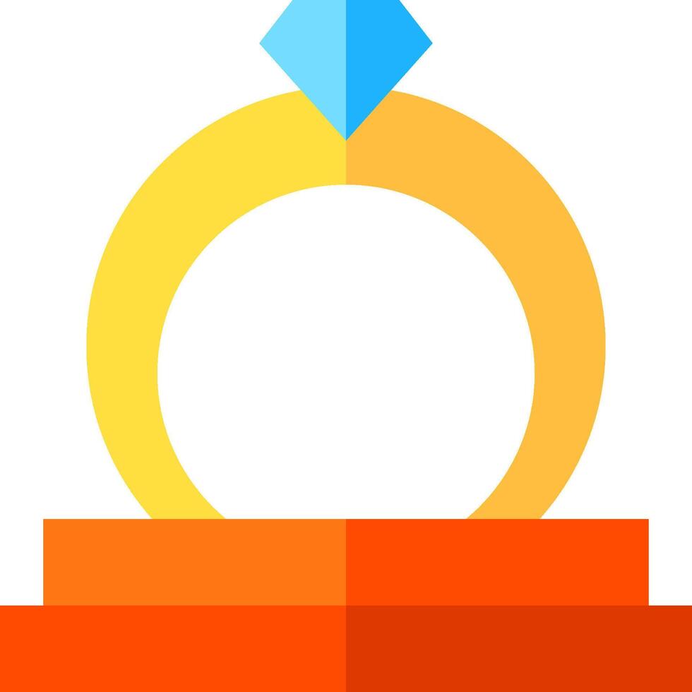 An orange ring with a diamond on it vector