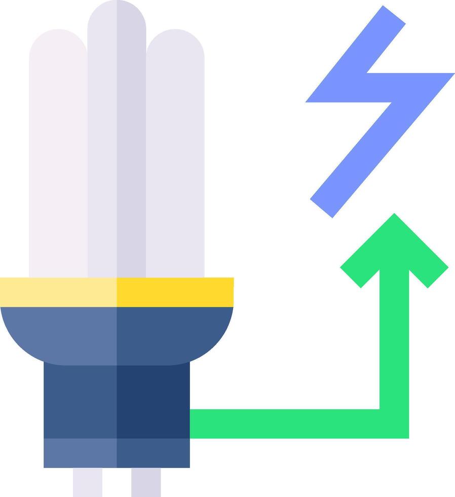 A light bulb with a green arrow pointing up vector