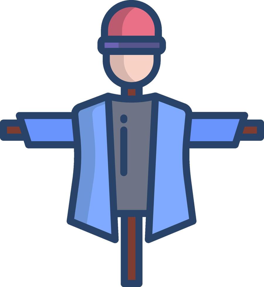 A man in a blue coat and hat with a red hat vector