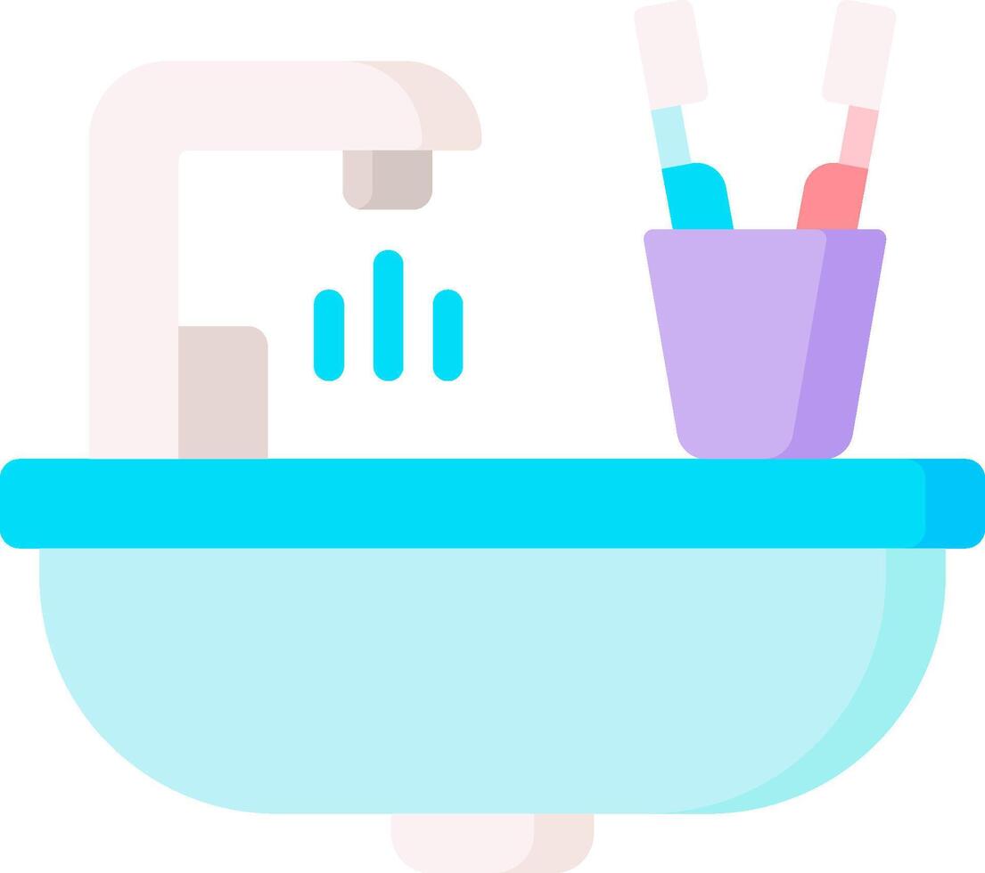 A sink with toothbrushes and a cup vector