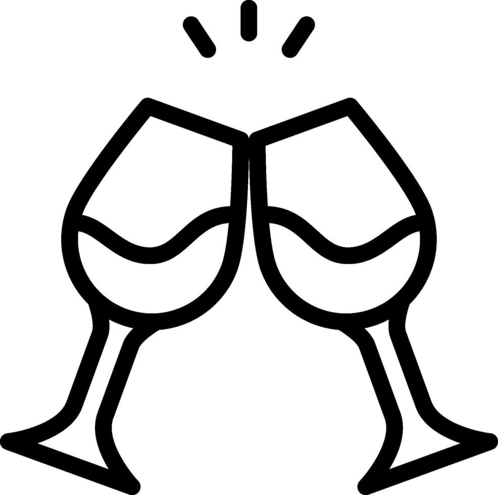 Two wine glasses with a toast icon vector
