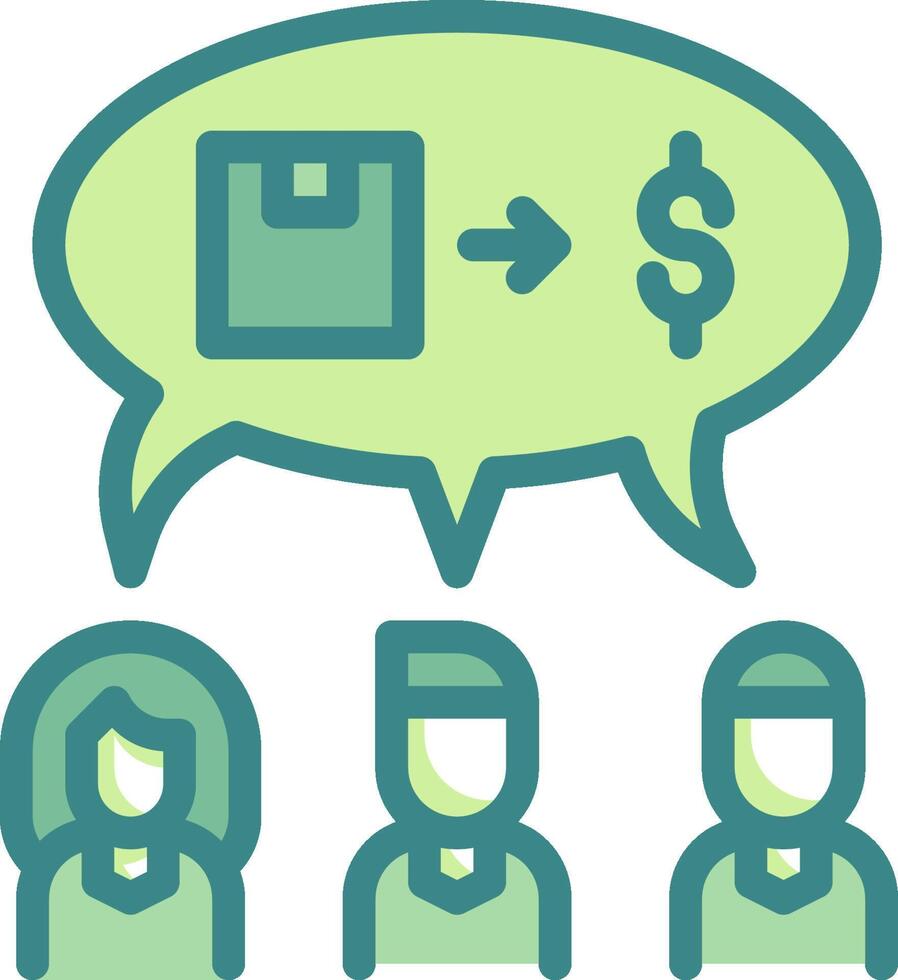 A group of people with a speech bubble with a dollar sign vector