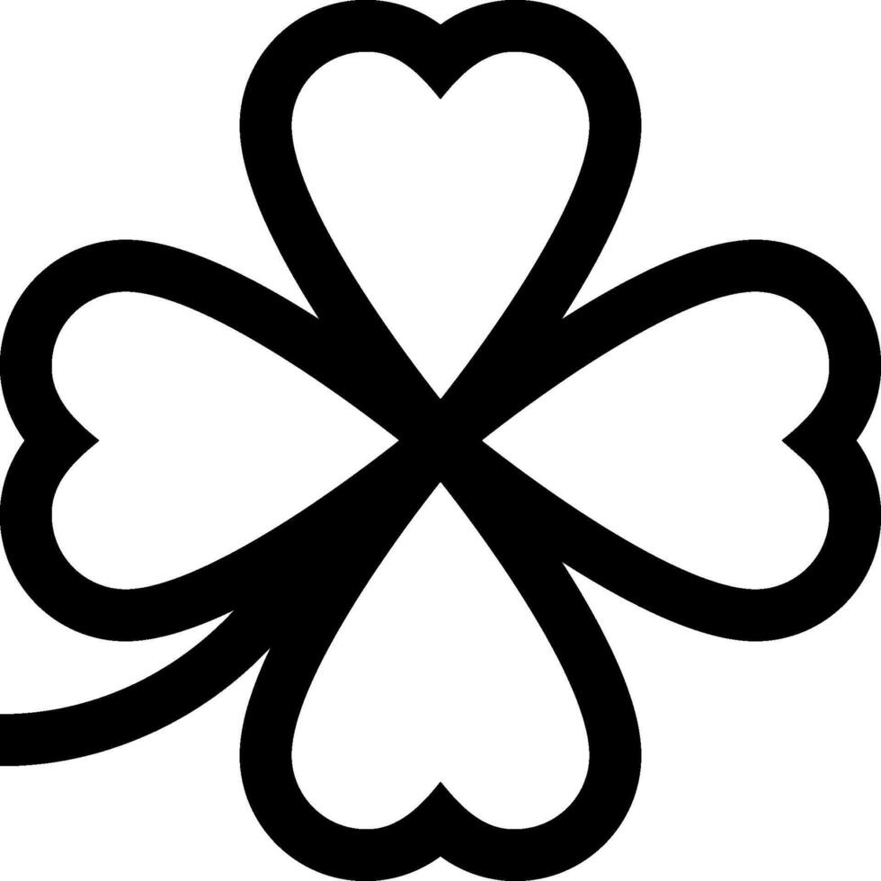 A four leaf clover symbol with a heart vector