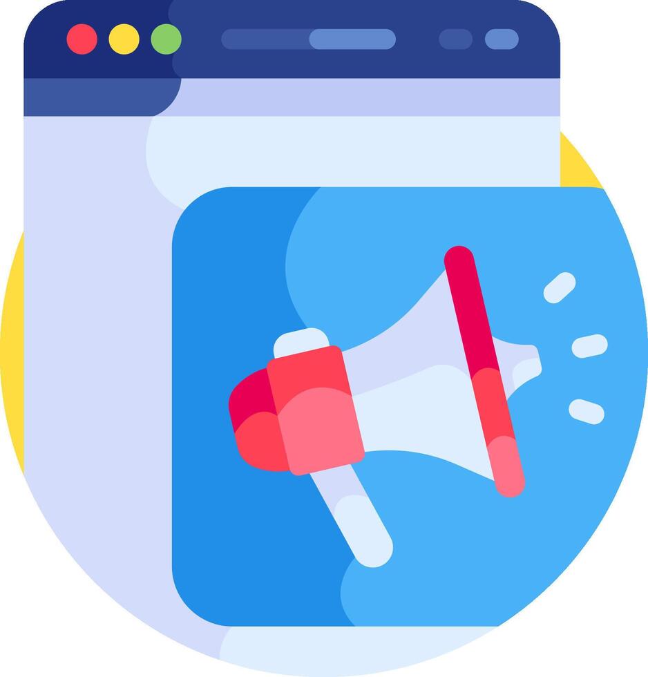 A megaphone icon with a blue background vector