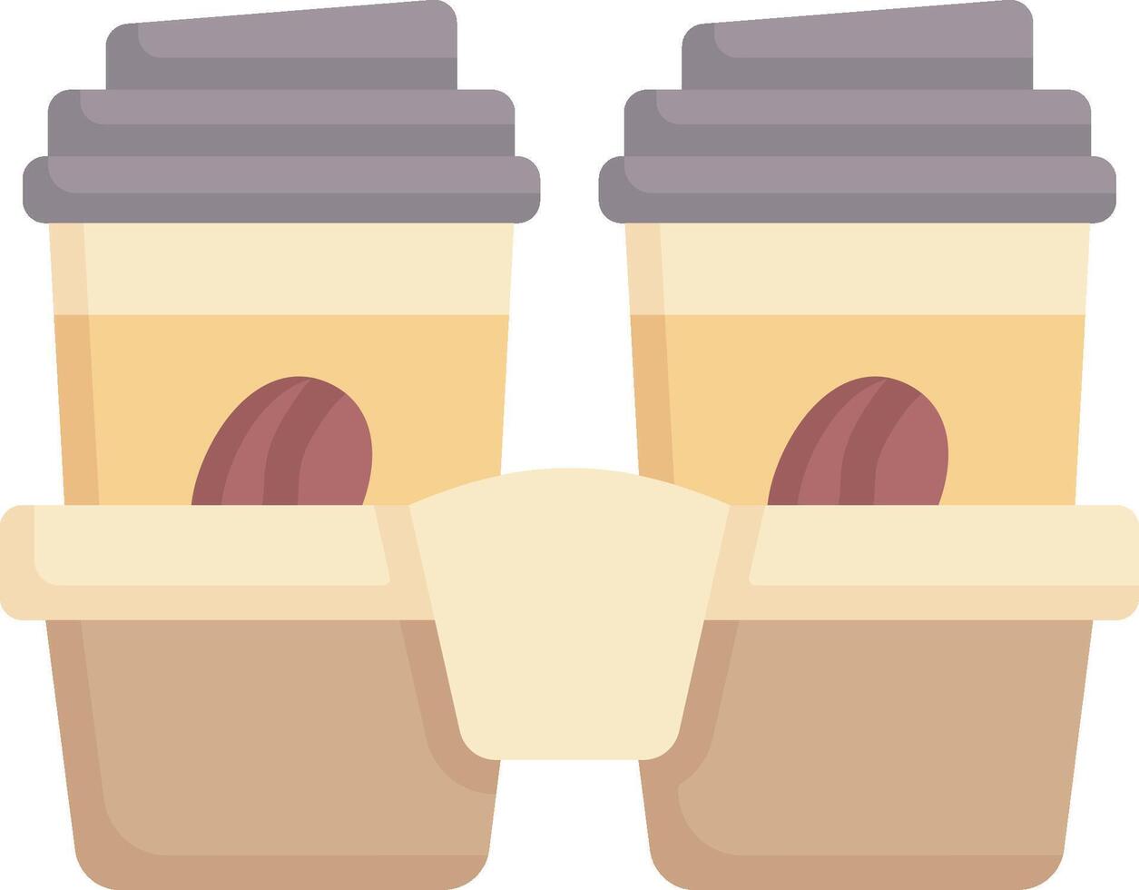 Two coffee cups in a box with a lid vector