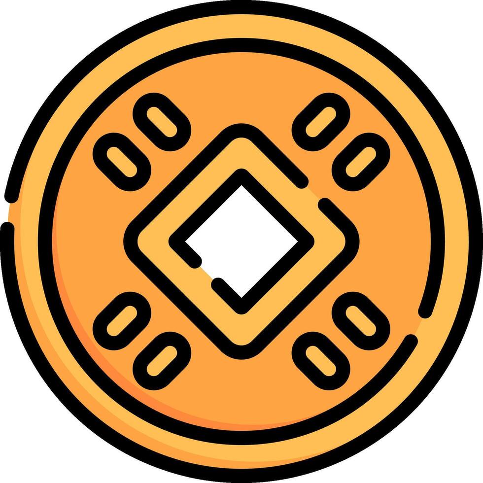 A coin with a square in the middle vector