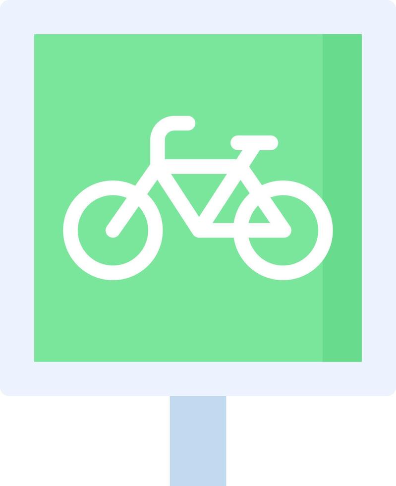 A green sign with a bicycle on it vector