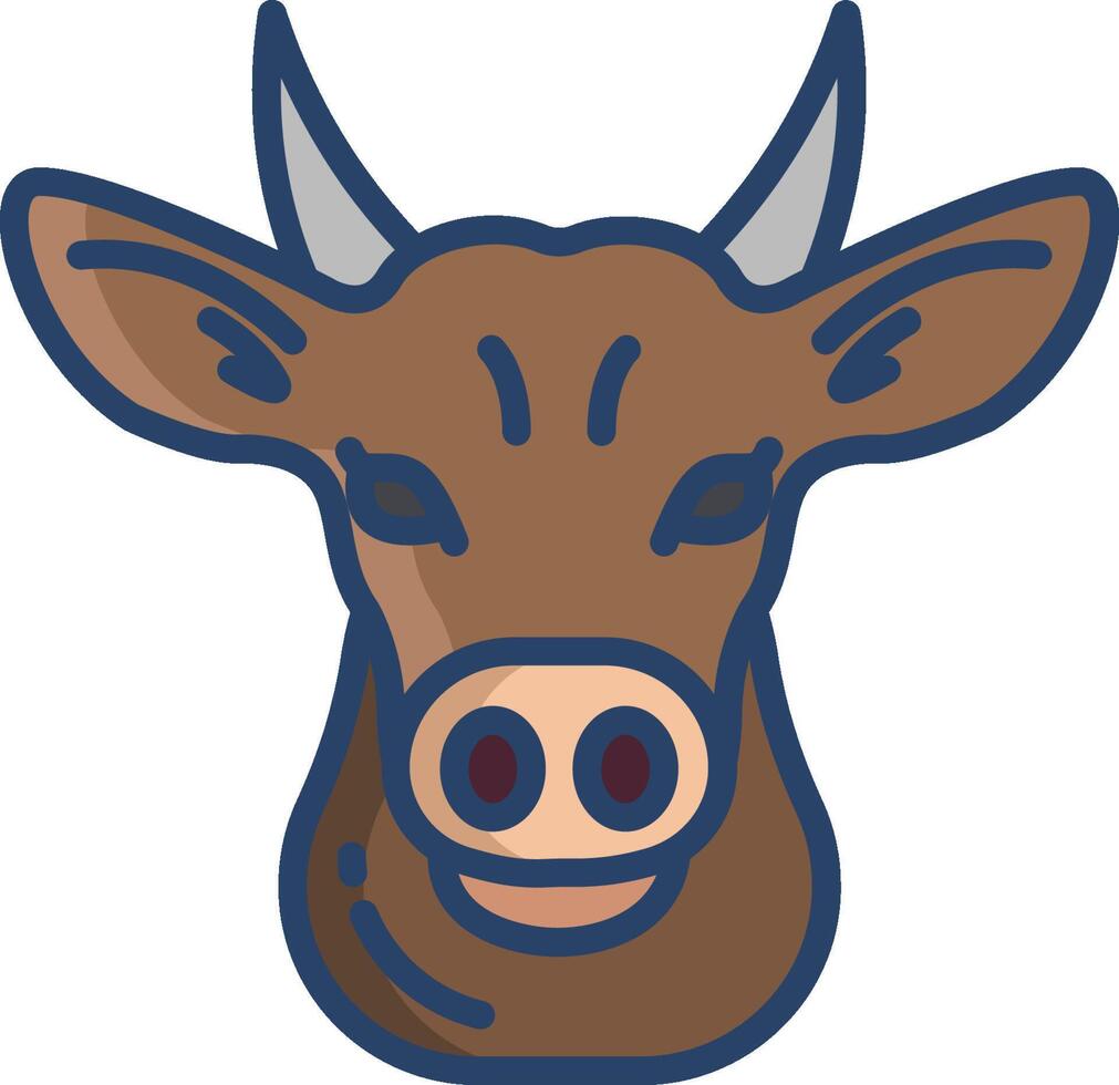 A cow head with horns on it vector