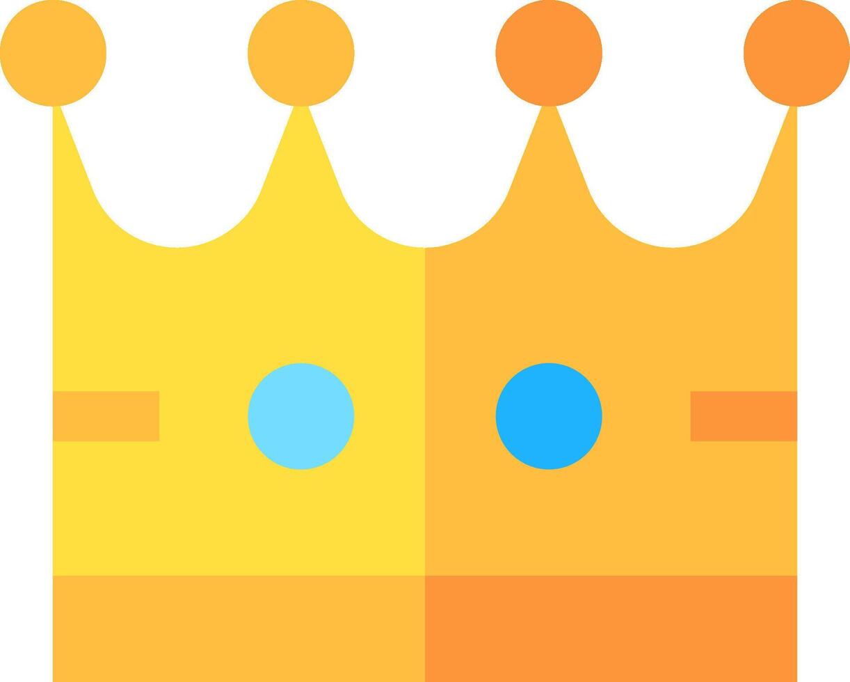 A yellow crown with blue eyes vector