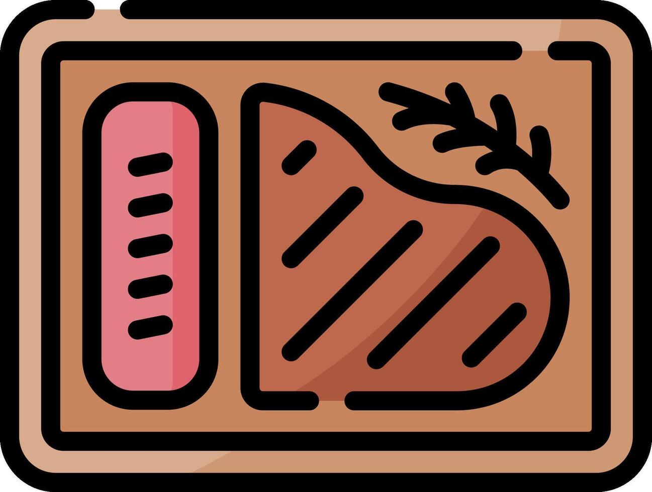A meat and bread icon vector