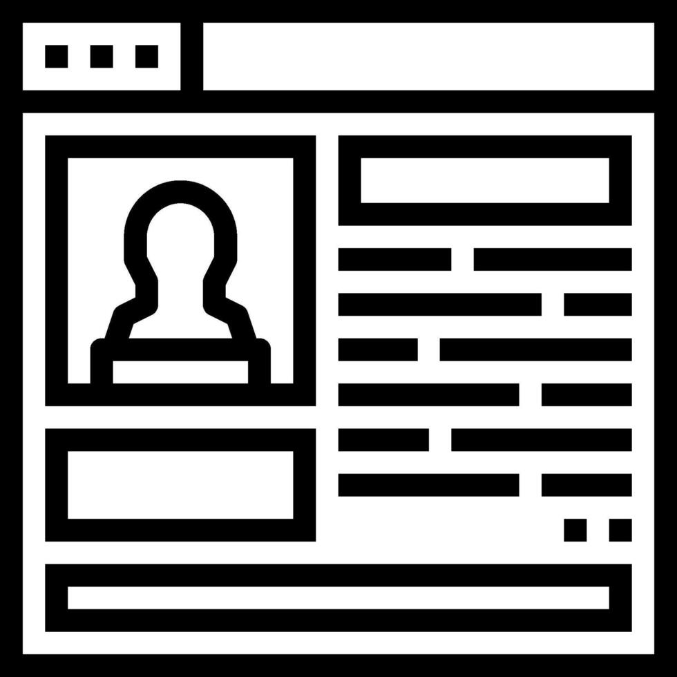 A black and white icon of a person on a computer screen vector