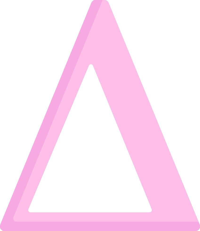 A pink triangle with a white background vector