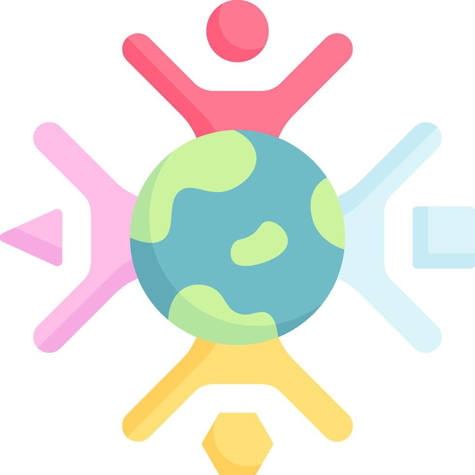 People around the earth with different shapes vector