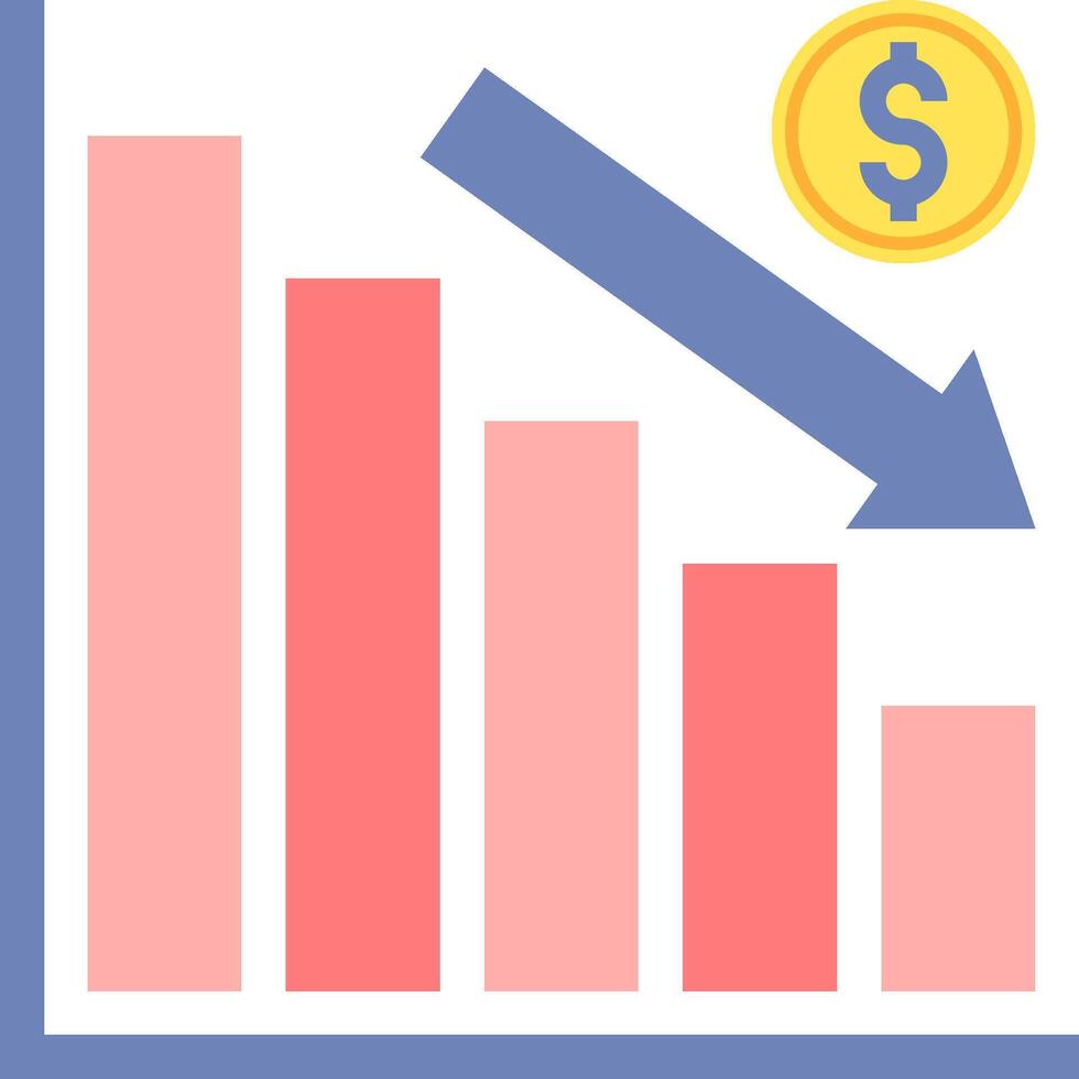 A dollar sign and a bar chart with an arrow pointing up vector