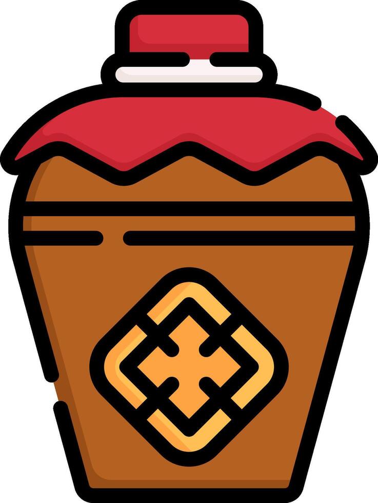 A jar with a red lid and a cross on it vector