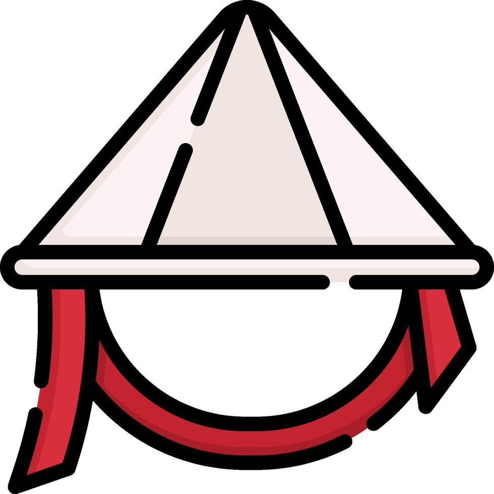 A white hat with a red ribbon around it vector