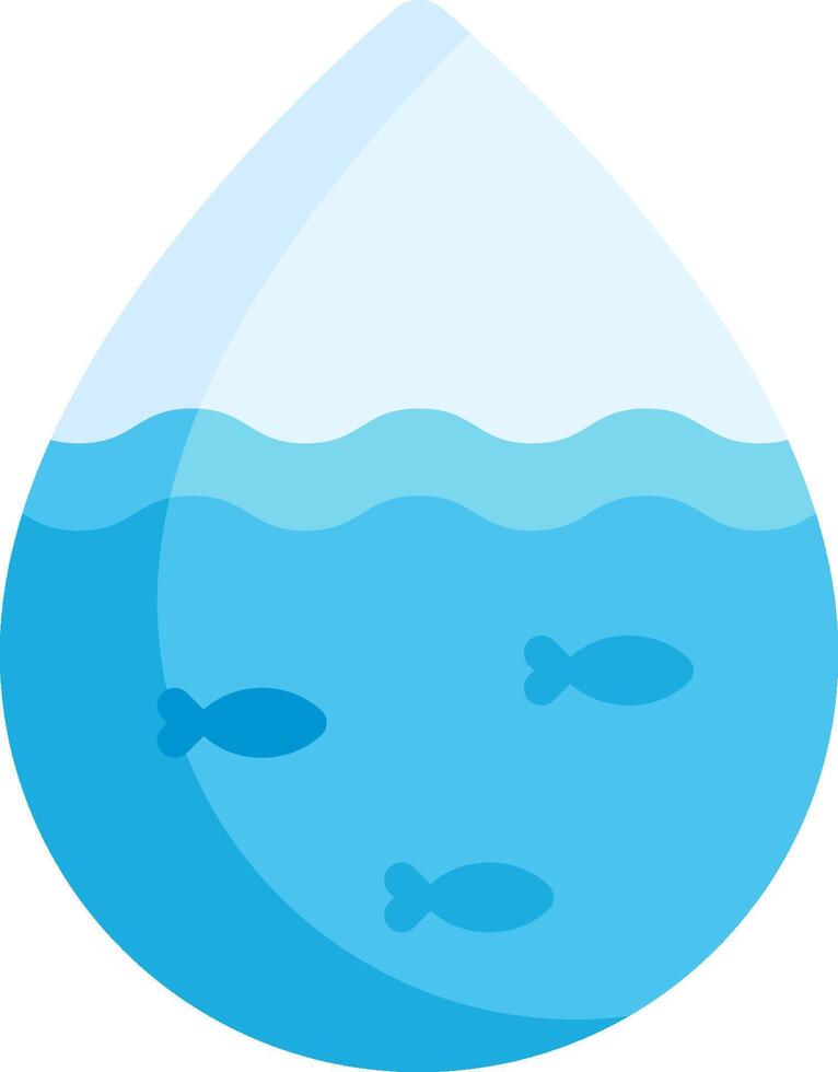 Water drop with fish in it, isolated on white background vector