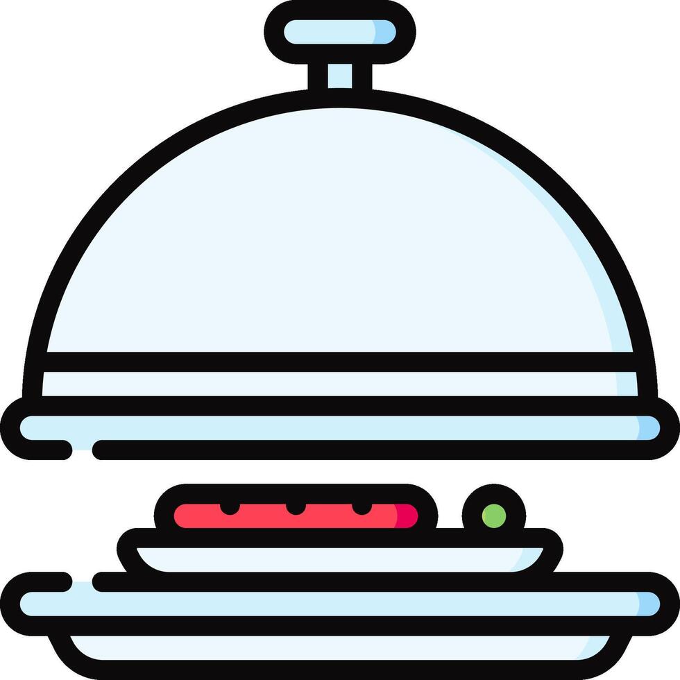 A cloche with a plate of food on it vector