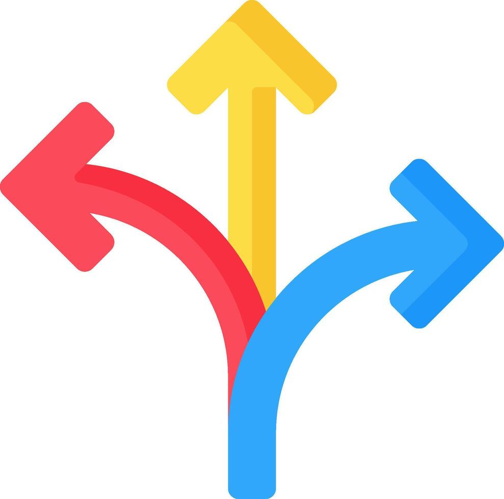 Three arrows pointing in different directions vector