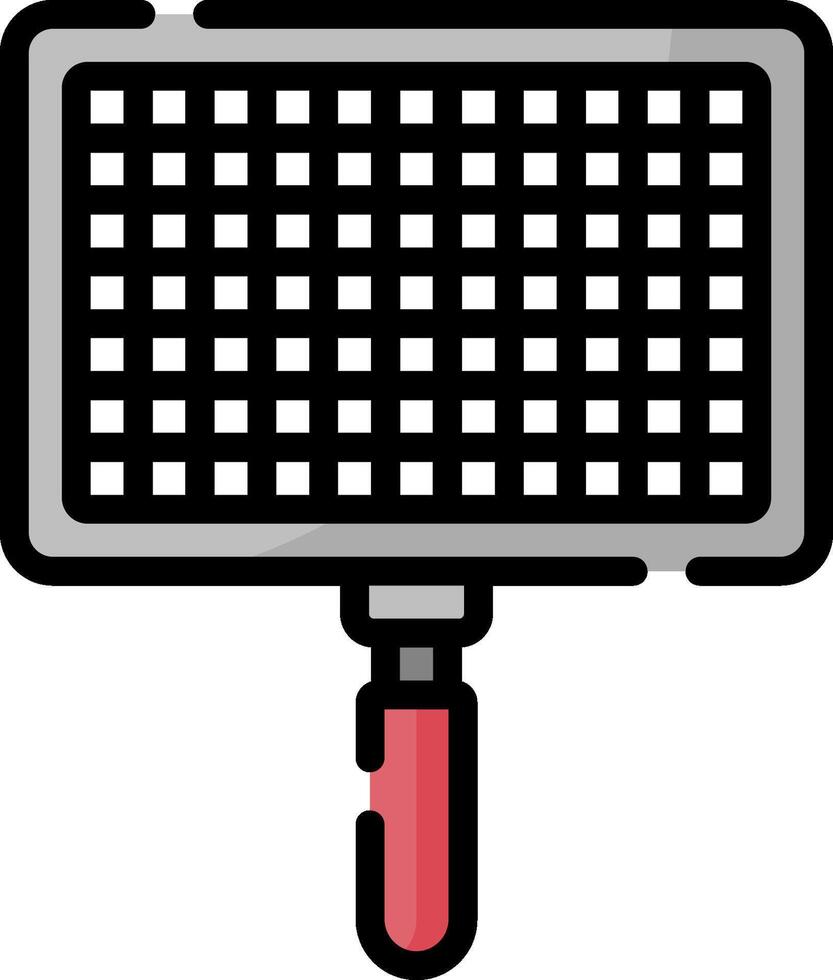 A black and white image of a light fixture with a red handle vector