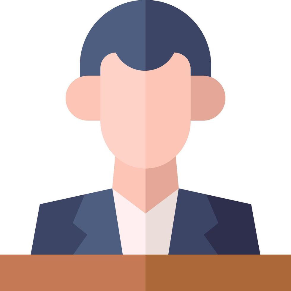 A man in a suit is standing behind a podium vector