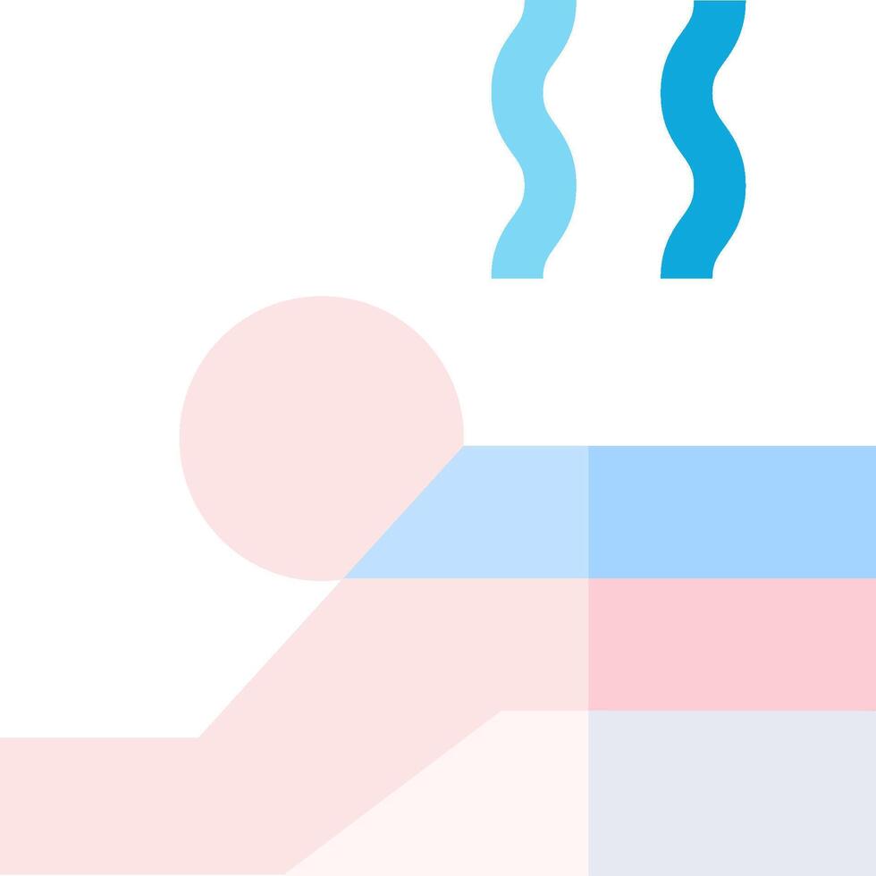 A person is laying in a bathtub with a blue and pink water vector