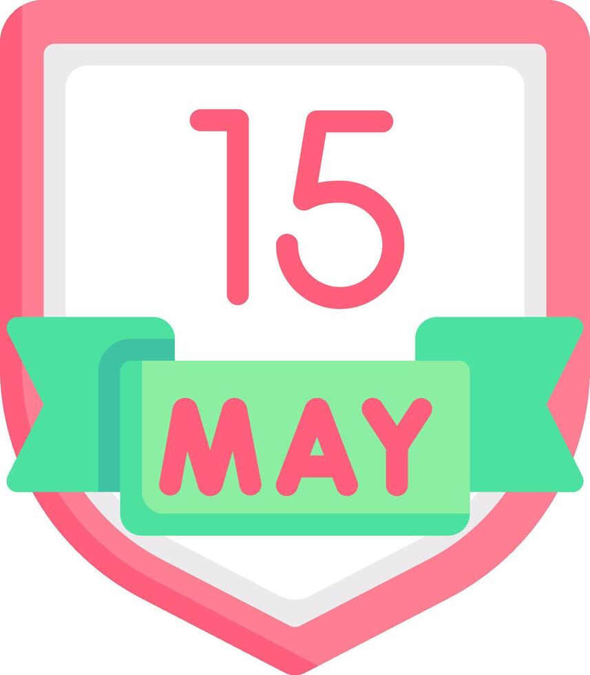 A badge with the words 15 may on it vector
