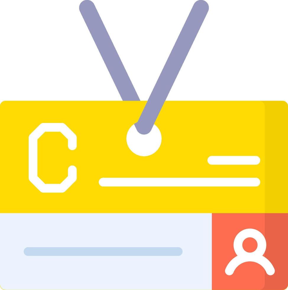 A yellow ticket with a red dot on it vector