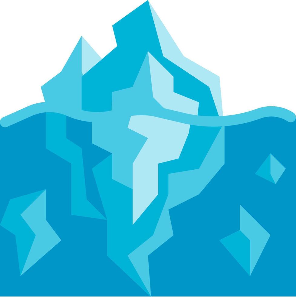 Iceberg with icebergs floating in the water vector