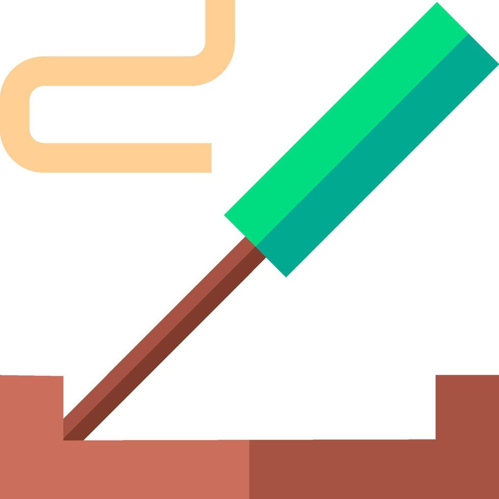 A green pen and a brown box with a green arrow vector