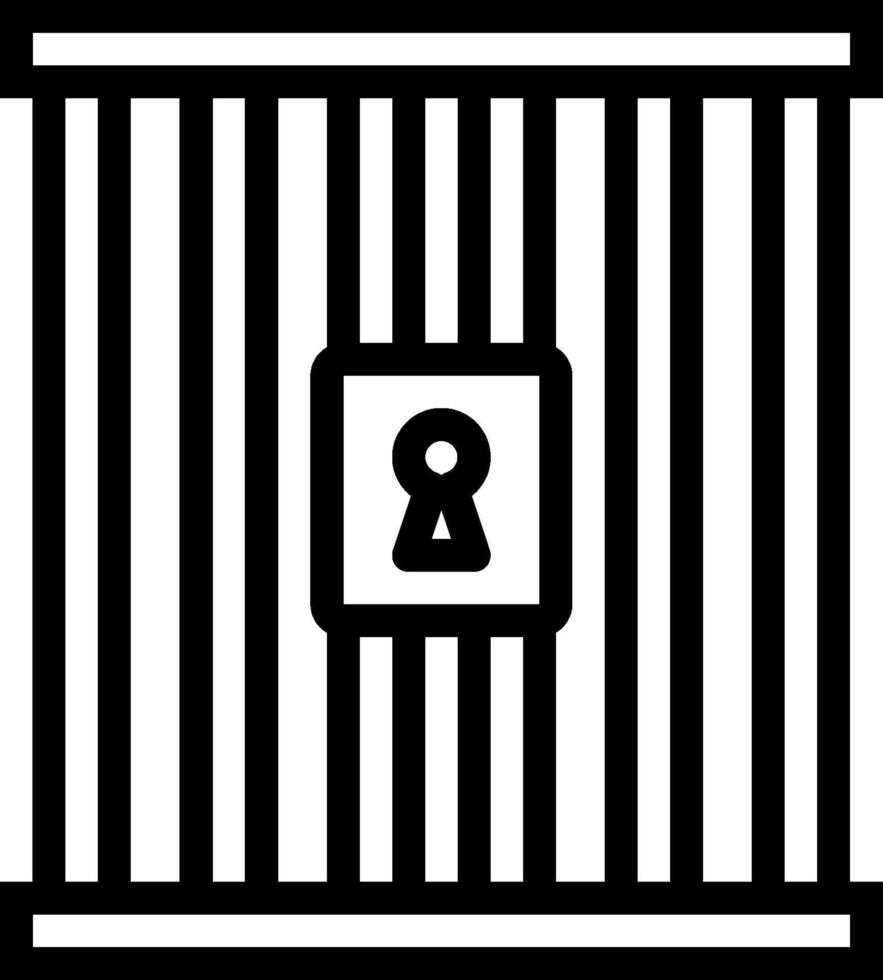 A black and white image of a keyhole in a prison cell vector