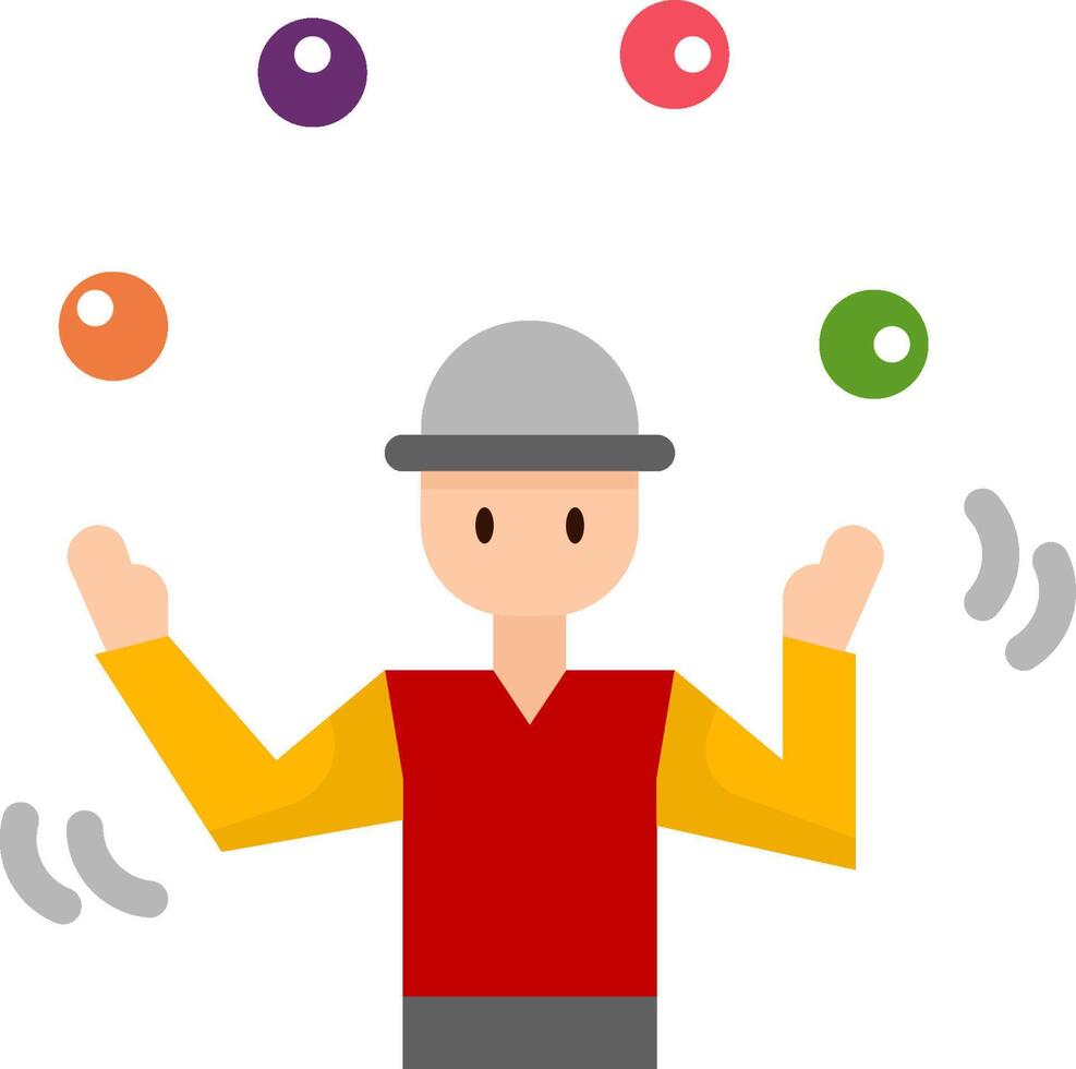 A man juggling balls in a flat style vector