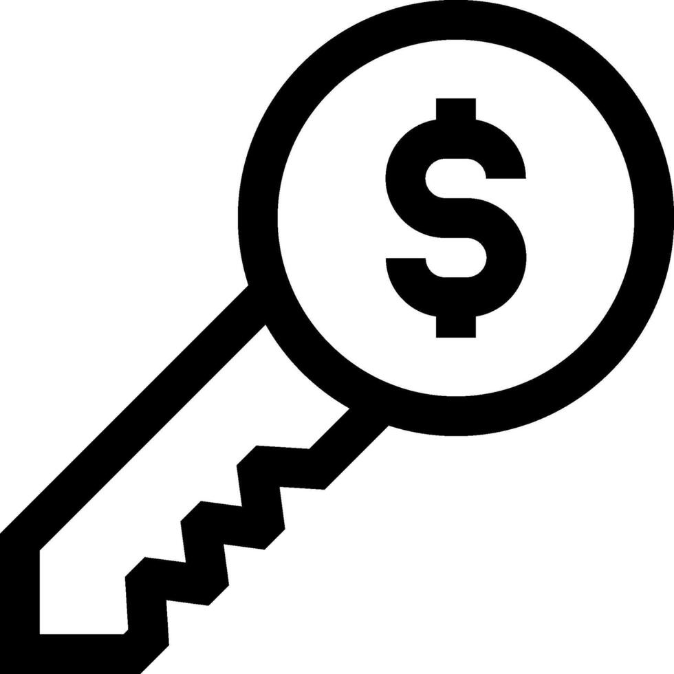 Key icon with dollar sign vector