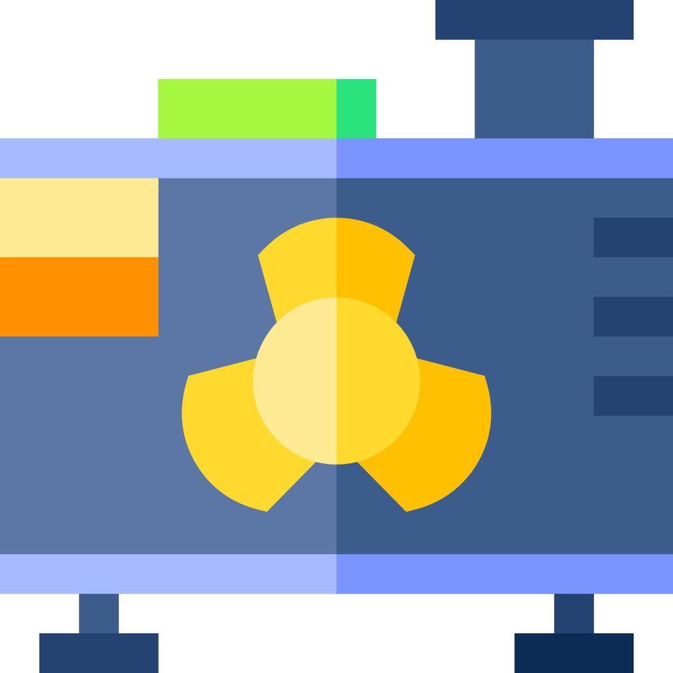 A flat icon of a machine with a yellow and green symbol vector