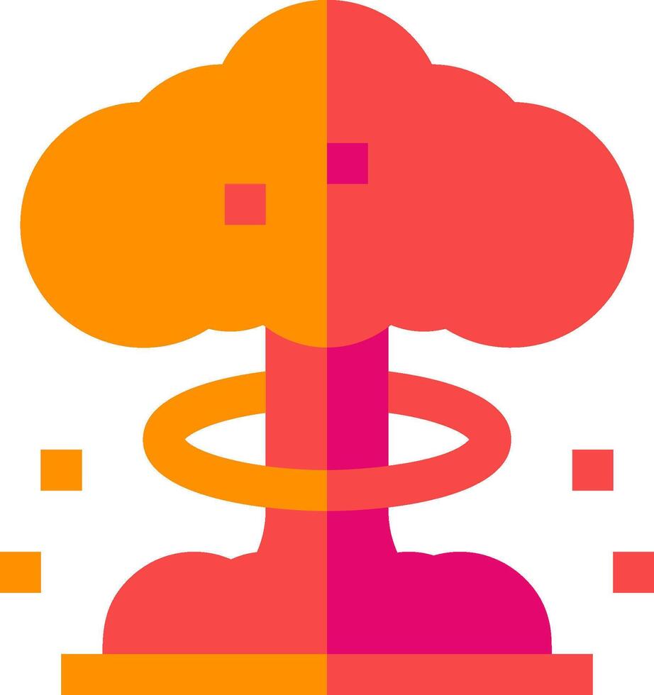 An orange and pink cloud with a mushroom on top vector