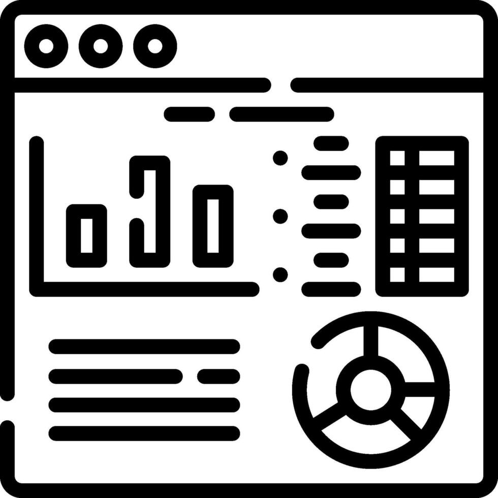 A black and white icon of a computer monitor vector