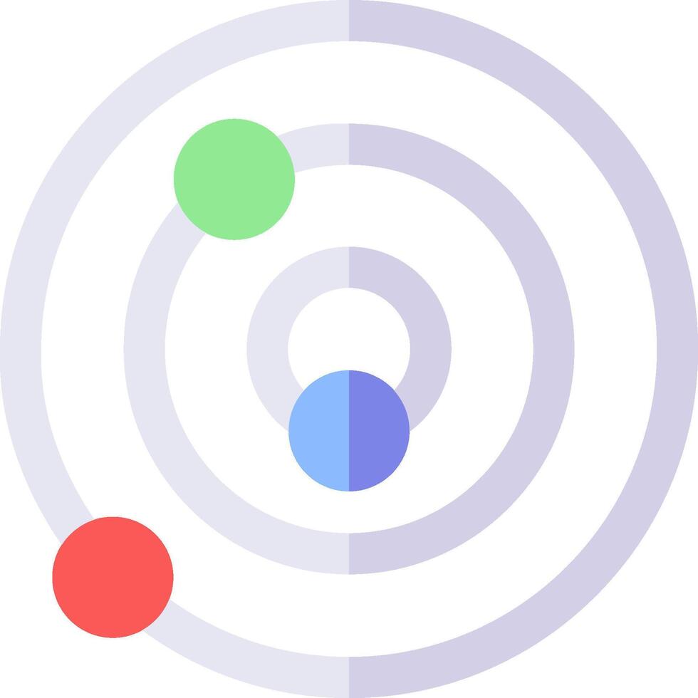 A circular object with three different colored circles vector