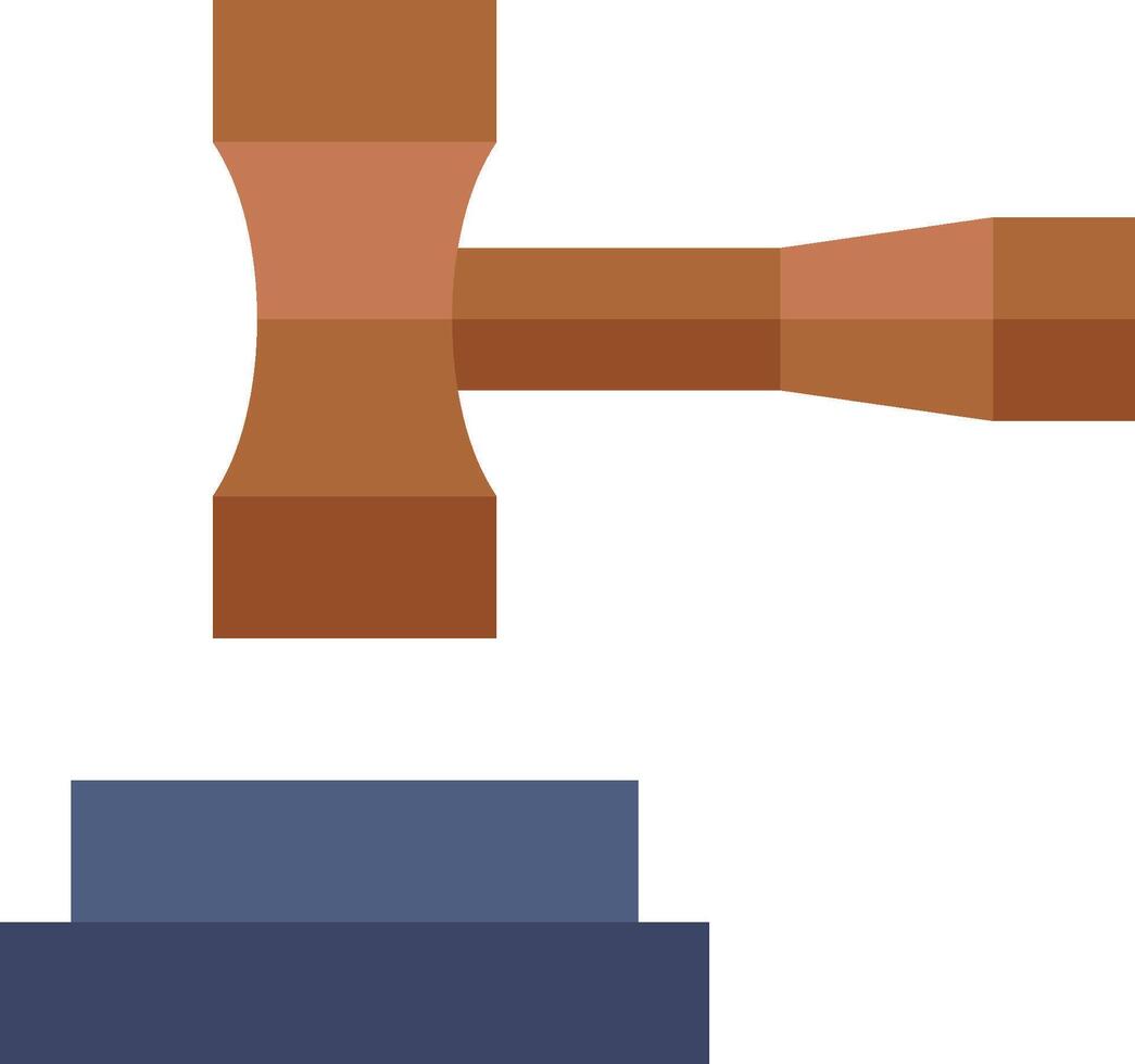 A hammer hitting a block of wood vector